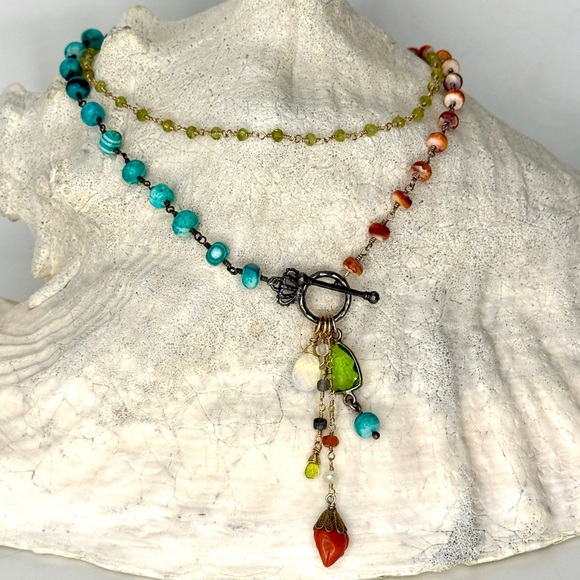 Mixed Gemstone Sundance Inspired Necklace - Picture 7 of 7